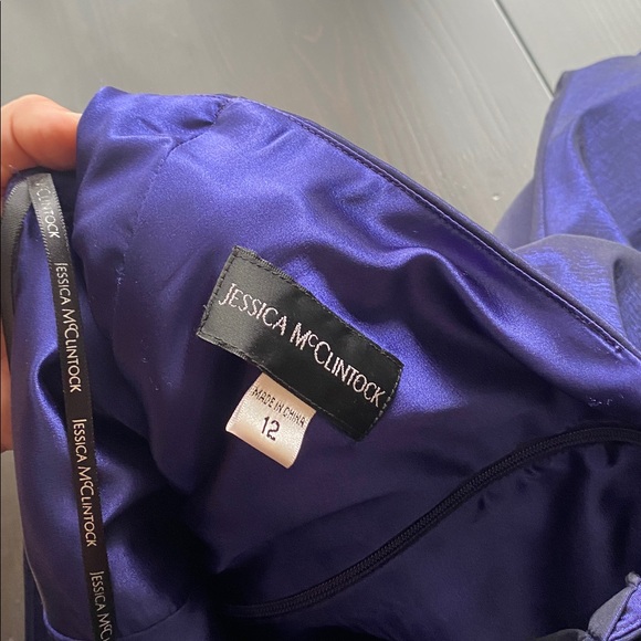 Vintage Jessica McClintok Bubble Skirt One Shoulder Iridescent Purple 12 2010s - Picture 3 of 3